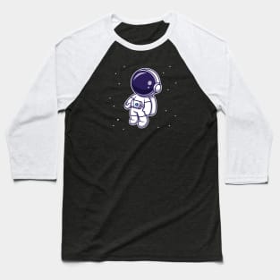 Cute Astronaut Floating In Space Cartoon Vector Icon Illustration Baseball T-Shirt